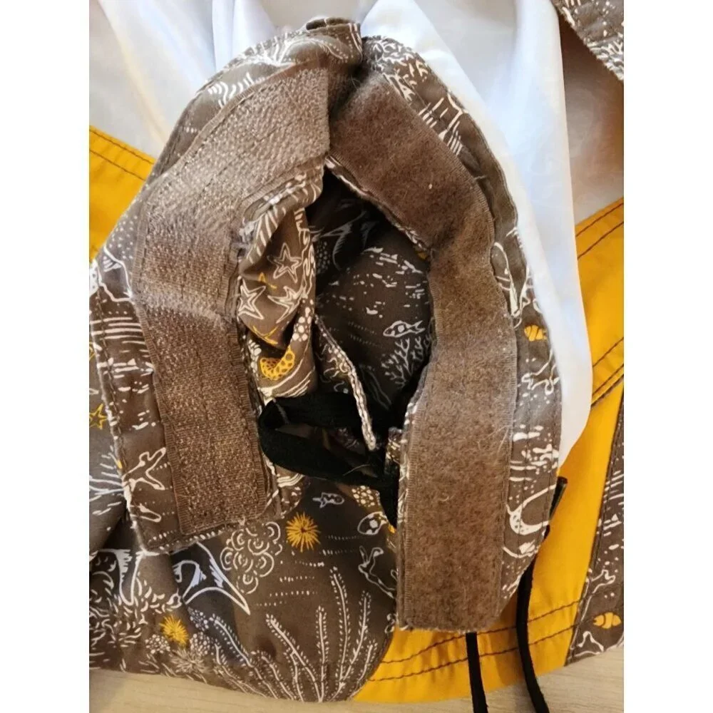Beach Rays Men Beach Short Size 32 Swim Trunks Zipper pocket Yellow And Brown
